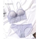 リボン レース 3/4 ビスチェ風 脇高 ブラ&ショーツ | レースレディース  | 詳細画像12 