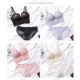 リボン レース 3/4 ビスチェ風 脇高 ブラ&ショーツ | レースレディース  | 詳細画像9 