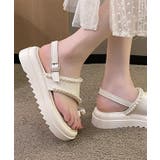 パールライン バックストラップ 厚底 トング サンダル | レースレディース | 詳細画像10