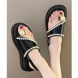 パールライン バックストラップ 厚底 トング サンダル | レースレディース | 詳細画像7