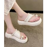 パールライン バックストラップ 厚底 トング サンダル | レースレディース | 詳細画像9
