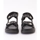 ビジュー付き ミックスツイード コンフォート 厚底 サンダル | レースレディース  | 詳細画像14 