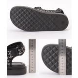 ビジュー付き ミックスツイード コンフォート 厚底 サンダル | レースレディース  | 詳細画像20 