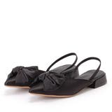 フェイクレザー バックストラップ リボン付き ポインテッド サンダル | レースレディース  | 詳細画像1 