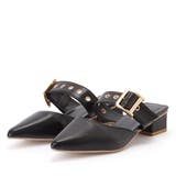 フェイクレザー ポインテッド スタッズ ミュール サンダル | レースレディース  | 詳細画像1 