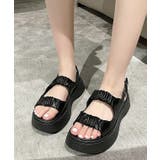 シュシュ風ベルト 厚底 コンフォート バックストラップ サンダル | レースレディース | 詳細画像4