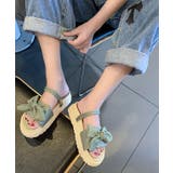 コーデュロイ リボン コンフォート フラット サンダル | レースレディース | 詳細画像9