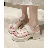 フェイクレザー リボンライク バックストラップ 厚底 サンダル | レースレディース | 詳細画像11