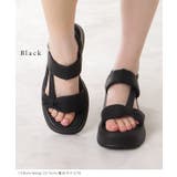 フェイクレザー リボンライク バックストラップ 厚底 サンダル | レースレディース | 詳細画像3