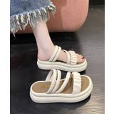 ソフト ギャザー ストラップ コンフォート フラット サンダル | レースレディース  | 詳細画像14 