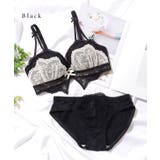 バタフライ レース ノンワイヤー ダブルストラップ ブラ&ショーツ | レースレディース  | 詳細画像9 