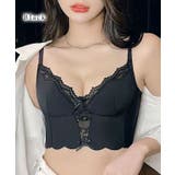 レーシィ スカラップ ビスチェ風 脇高 ブラ&ショーツ | レースレディース | 詳細画像9