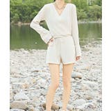 ソリッドカラー Vネック カシュクール風 | レースレディース  | 詳細画像7 