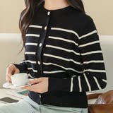 ラウンドネック ボーダー柄 長袖 | レースレディース  | 詳細画像1 