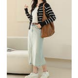 ラウンドネック ボーダー柄 長袖 | レースレディース  | 詳細画像8 