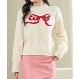 ラウンドネック リボン柄 長袖 | レースレディース  | 詳細画像5 