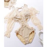 レースドッキング キャンディ袖 Vネック | レースレディース | 詳細画像5