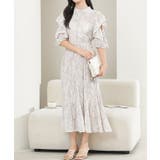 ボタニカル柄 袖カットアウト プリーツ | レースレディース  | 詳細画像11 