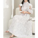 ボタニカル柄 袖カットアウト プリーツ | レースレディース  | 詳細画像13 