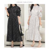 ボタニカル柄 袖カットアウト プリーツ | レースレディース  | 詳細画像2 