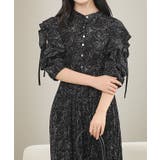 ボタニカル柄 袖カットアウト プリーツ | レースレディース  | 詳細画像7 