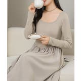 ラウンドネック 切り替え ギャザー | レースレディース | 詳細画像15