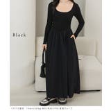 ラウンドネック 切り替え ギャザー | レースレディース | 詳細画像3