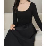 ラウンドネック 切り替え ギャザー | レースレディース | 詳細画像9