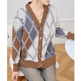 Vネック 配色 ダイヤ柄 | レースレディース  | 詳細画像6 