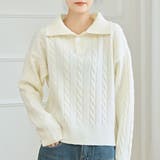 ケーブル柄 襟付き 長袖 | レースレディース | 詳細画像1