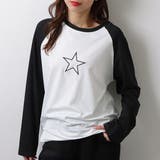 ラグランスリーブ 配色 星柄 | レースレディース | 詳細画像1