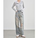 ハイウエスト セミワイド ダメージ | レースレディース | 詳細画像6