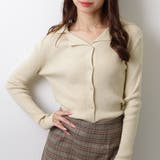 Ｖネック テーラードカラー リブニット | レースレディース  | 詳細画像1 