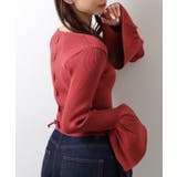 Uネック トランペットスリーブ リブニット | レースレディース | 詳細画像10