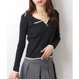 バイカラー 配色ライン Ｖネック | レースレディース  | 詳細画像4 