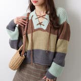 ボーダー 配色 レースアップ | レースレディース  | 詳細画像1 