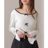 配色 クルーネック リボン付き | レースレディース  | 詳細画像13 