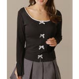 配色 クルーネック リボン付き | レースレディース  | 詳細画像4 