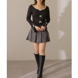 配色 クルーネック リボン付き | レースレディース  | 詳細画像5 