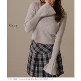 クルーネック フレアスリーブ リブニット | レースレディース  | 詳細画像10 