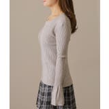 クルーネック フレアスリーブ リブニット | レースレディース  | 詳細画像12 