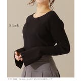 クルーネック フレアスリーブ リブニット | レースレディース  | 詳細画像3 