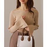 クルーネック フレアスリーブ リブニット | レースレディース  | 詳細画像8 