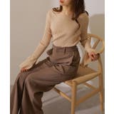 クルーネック フレアスリーブ リブニット | レースレディース  | 詳細画像9 