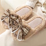 チェック柄 リボン ファー | レースレディース  | 詳細画像1 