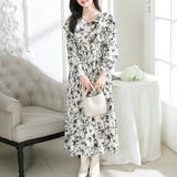 フラワー プリント 肩フリル | レースレディース  | 詳細画像1 