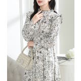 花柄 肩フリル スタンドカラー | レースレディース  | 詳細画像9 