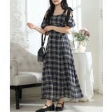 タータンチェック 肩リボン オフショル | レースレディース  | 詳細画像5 