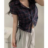 チェック柄 サイドシャーリング レギュラーカラー | レースレディース | 詳細画像3