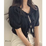 ジャガード リボン パフスリーブ | レースレディース  | 詳細画像3 